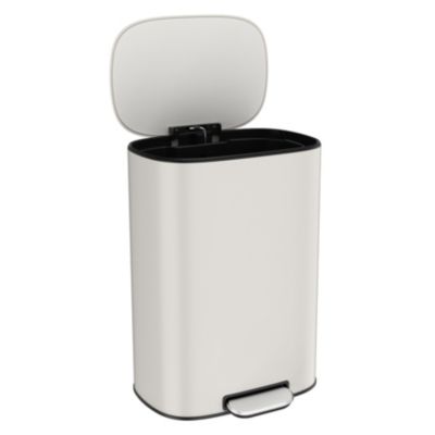 Stainless Steel 13 Gallon Kitchen Trash Can - White