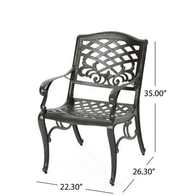 Streamdale Elegant Dining Chairs with Aluminum and Floral Accents