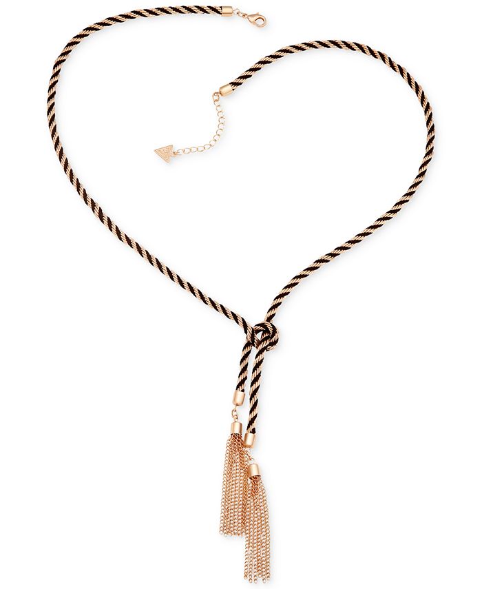 GUESS - Two-Tone Knotted Tassle Necklace