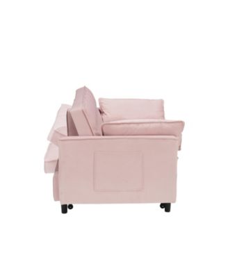 Sofa Bed with 2 Pillows, 55 Inch - Beige, Black, Pink, or Gray