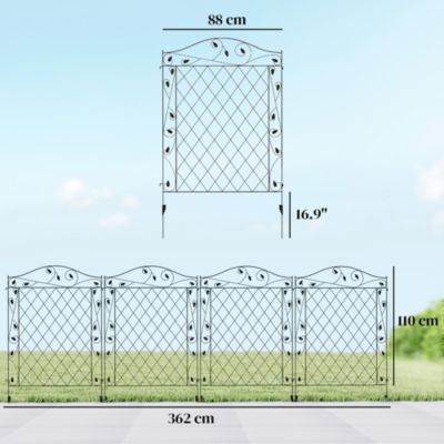 Garden Border Edging Fencing 11.5' Round Vines Design, 4-Pack