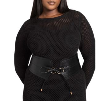 ELOQUII Women's Plus Size Tie Front Corset Belt - Macy's