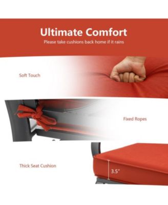 Patio 2-Person Glider Bench Rocking Loveseat with Cushioned Armrest