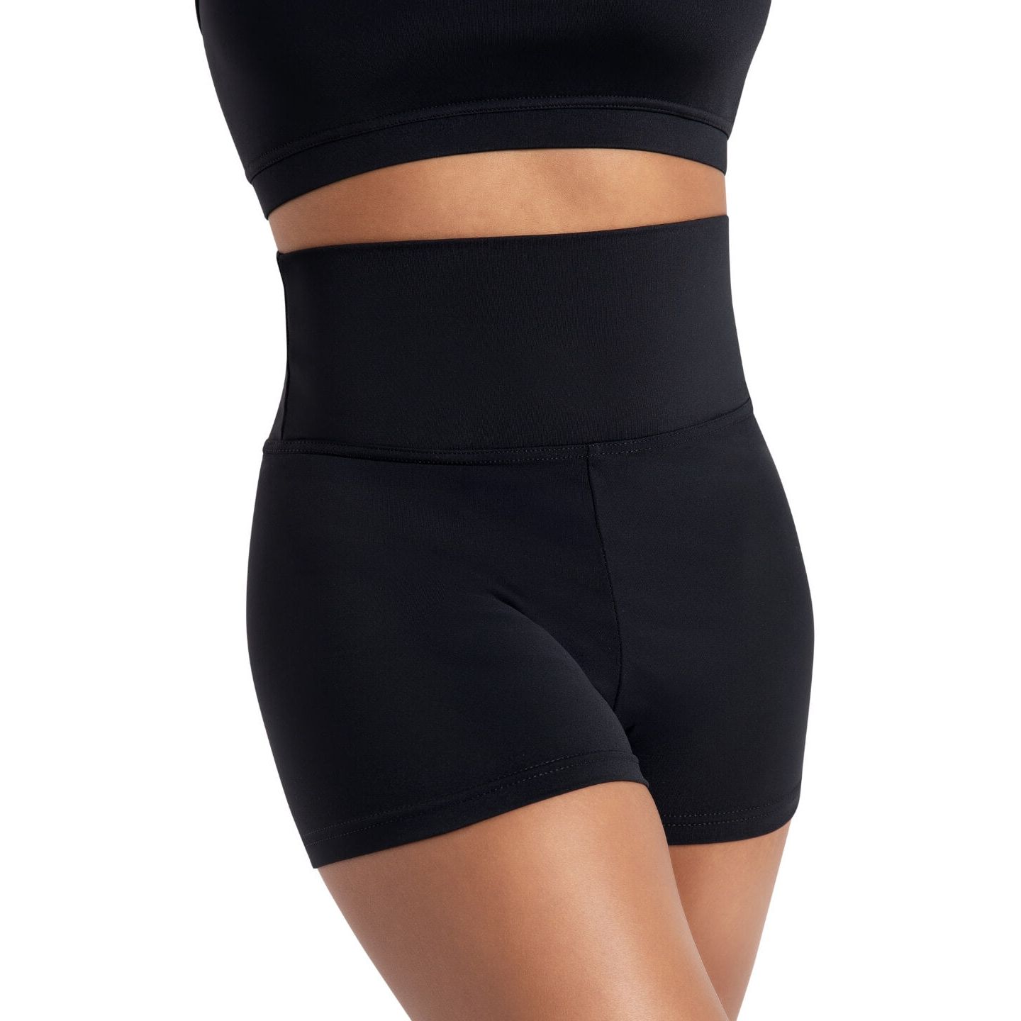 Женские шорты Capezio Plus Size High Waisted, цвет: Чёрный — фото 1
