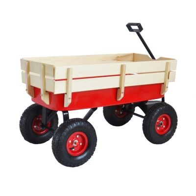 Outdoor Sports Wagon with Wood Panels & Air Tires