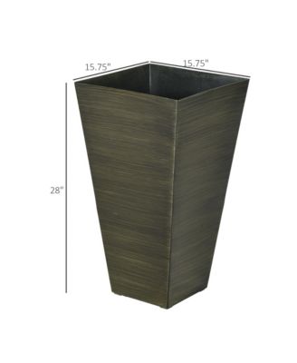 Elegant Stackable Wood-Look Outdoor Planters (Set of 3)