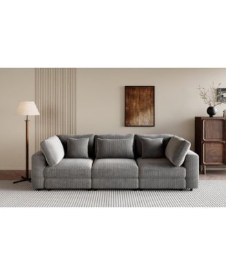 Corduroy Sofa with Ample Armrests (36.25"W)