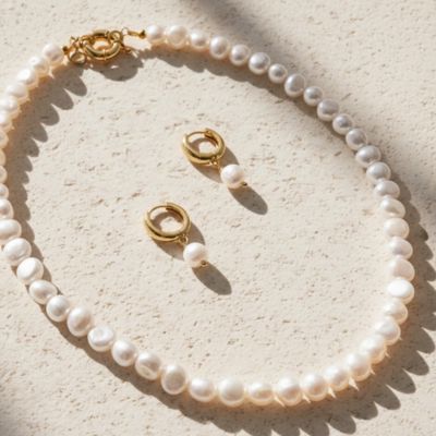 18K Gold Plated Freshwater Pearls  - Carrie Necklace