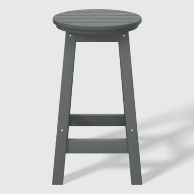 24" HDPE Outdoor Patio Round Counter Height  Stool Set of 3