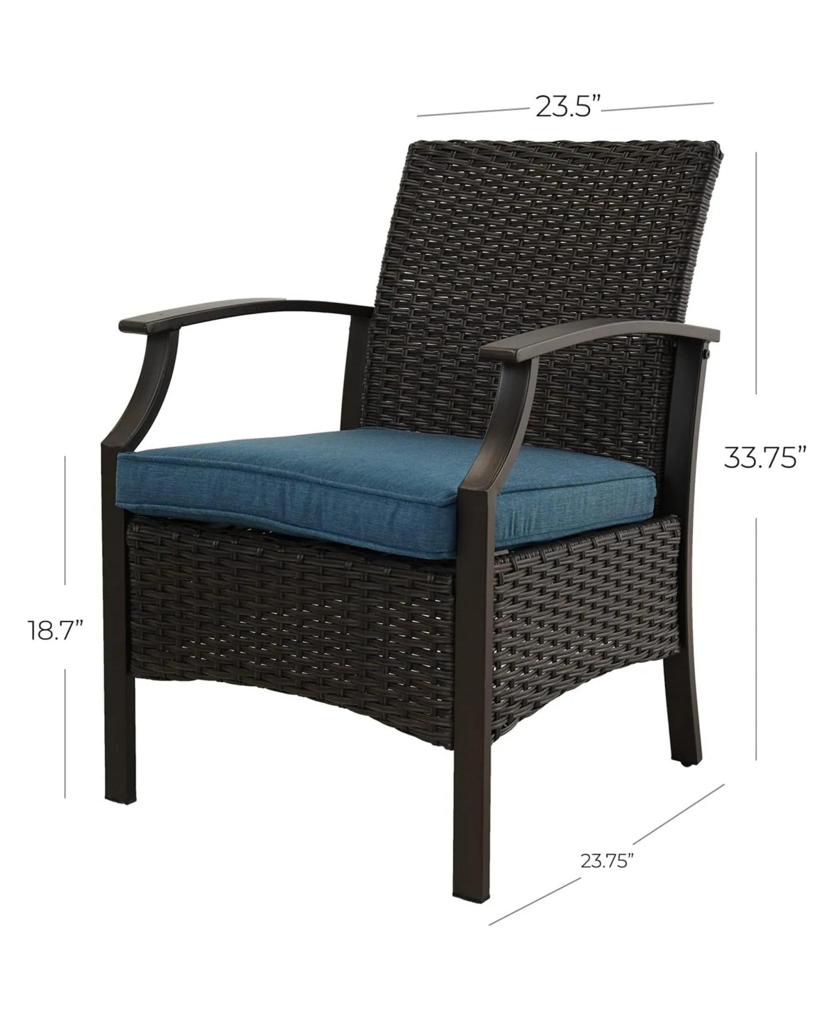 Mondawe Wicker Formal Dinning Chair With Cushions In Metal Frame (Set of 2)