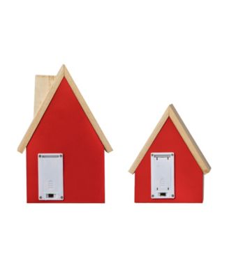 Christmas Lighted Wooden House Table D&eacute;cor, Set of 2