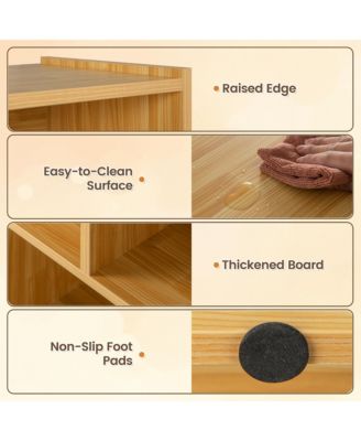 8 Cube 3-Tier Open Wooden Bookshelf Toy Storage Organizer with Anti-toppling Kits