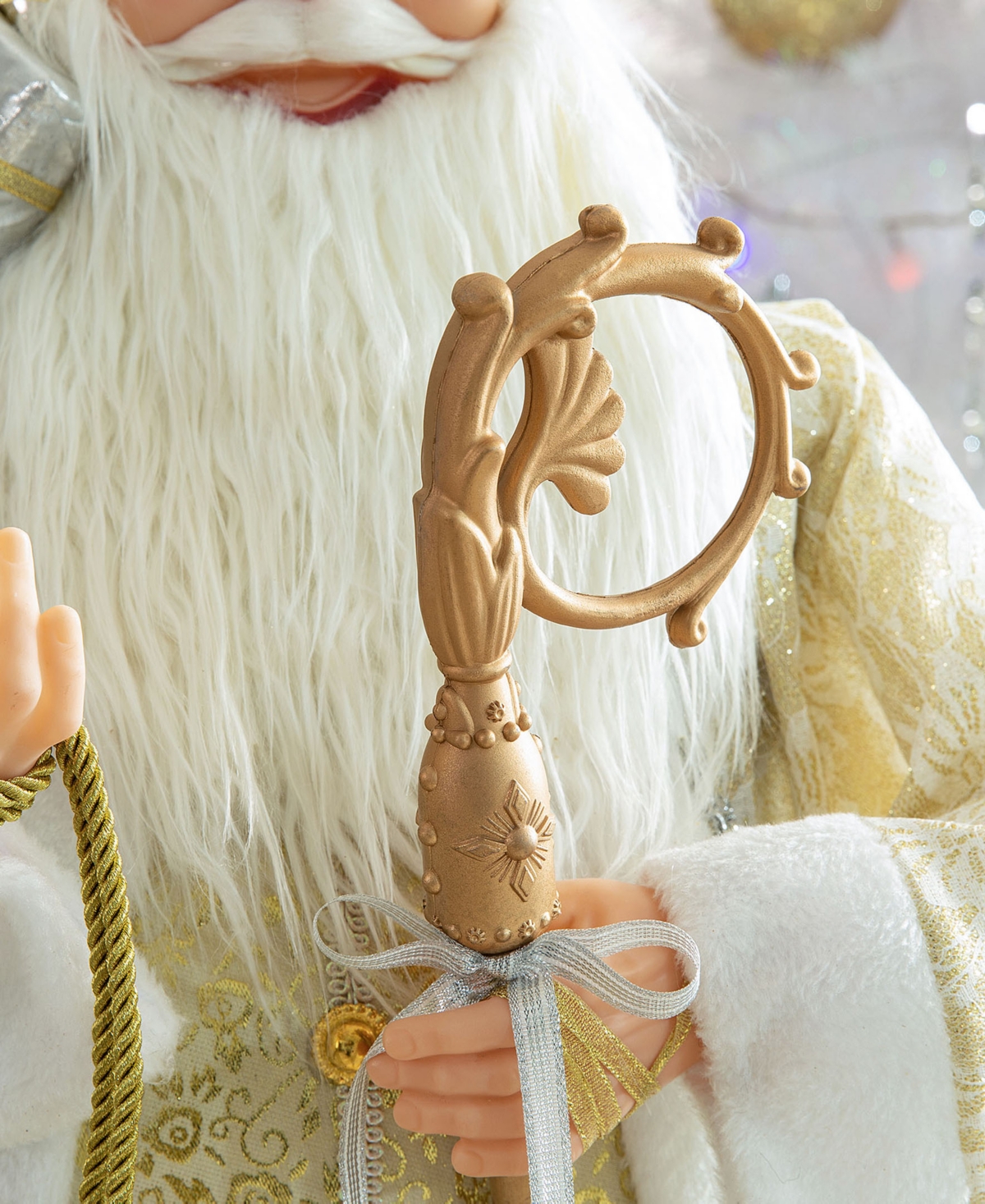 Glitzhome 35 H Oversized Christmas Elegant Santa Figurine In Multi