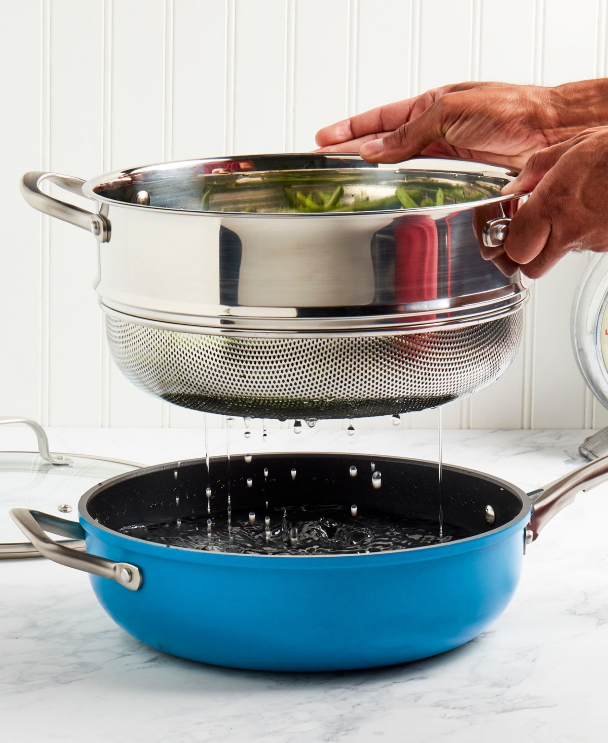 Denmark Tools For Cooks 3-pc. Aluminum Favorite Saute Steamer Pan In Blue