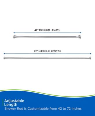 Twist Fit™ No Tools Decorative Shower Curtain Rod, 42-72"
