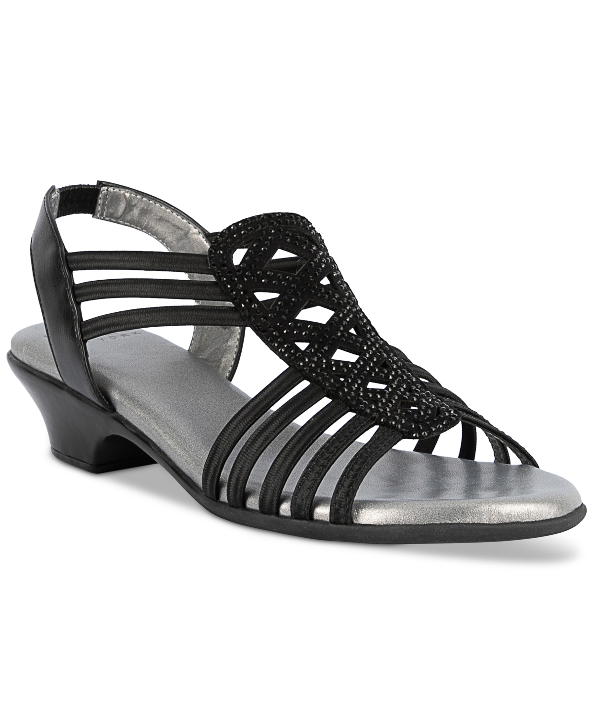 Ellya Strappy Slingback Dress Sandals, Created for Macy's - Silver