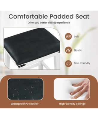 Set of 2  Dining Bar Stool with Acacia Wood Frame