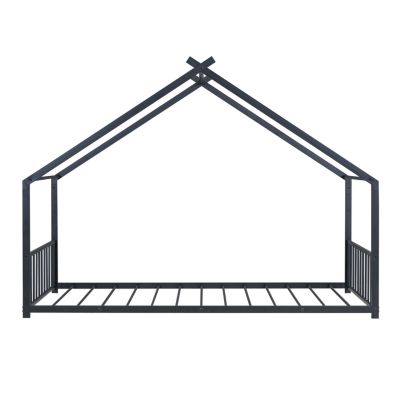 Streamdale Twin Size Metal House Bed, Black