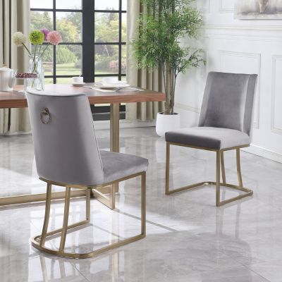 Velvet Upholstered Dining Chairs (Set of 2)