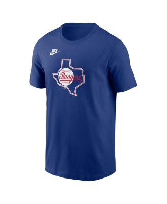 Men's Royal Texas Rangers Cooperstown Collection Team Logo T-Shirt