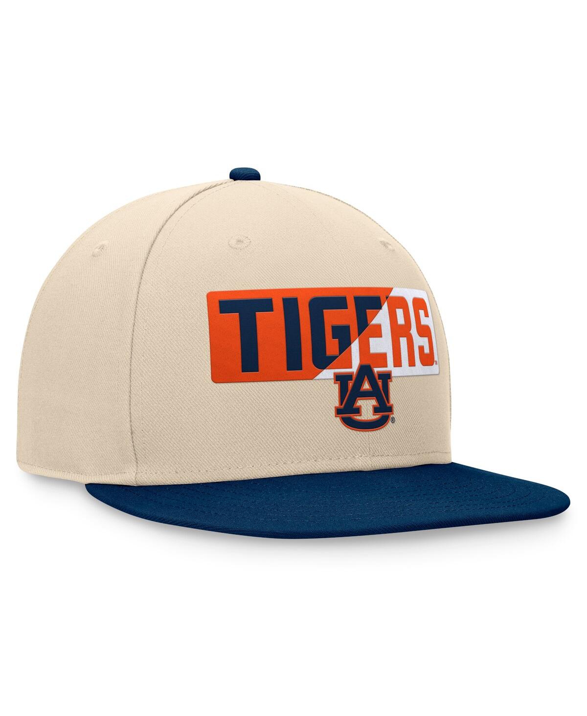 Top Of The World Men's Khaki Auburn Tigers Goalaso Snapback Hat In Khaki,navy