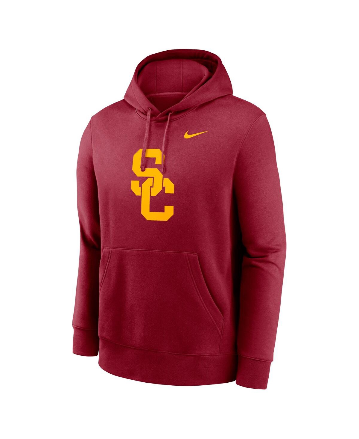 Nike Usc Trojans Primetime Evergreen Club Primary Logo  Men's College Pullover Hoodie In Cardinal