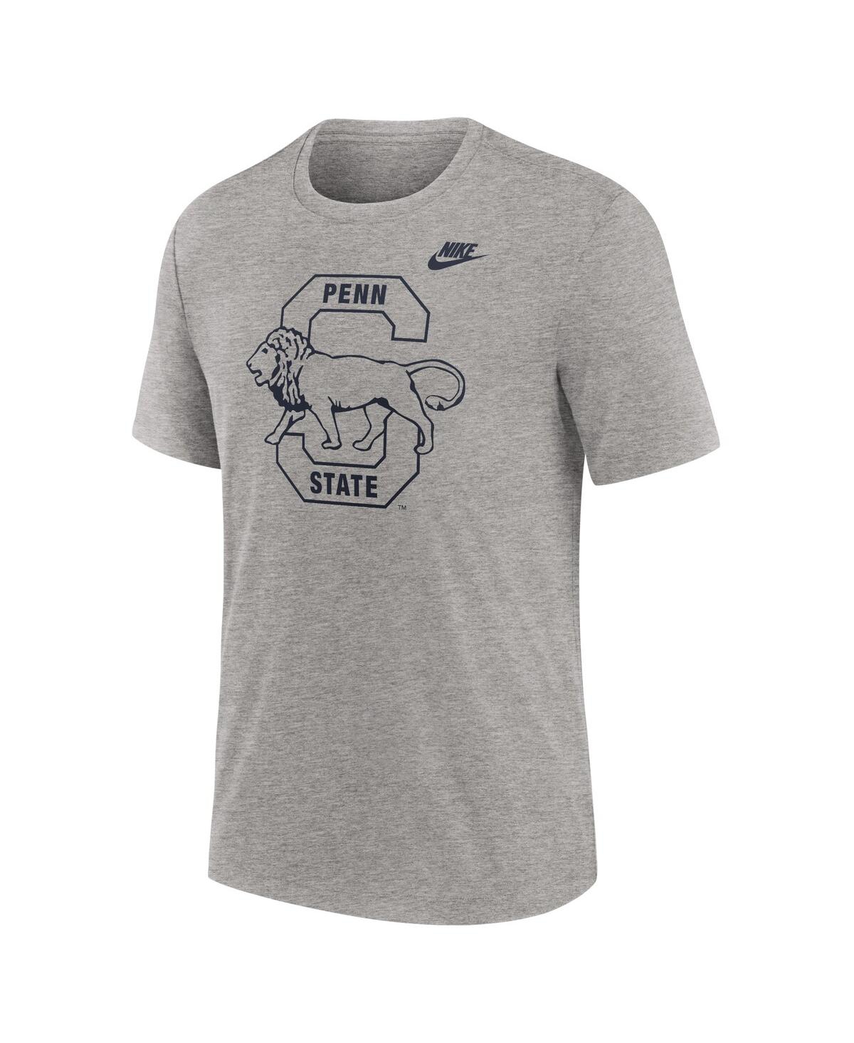 Nike Men's Heather Gray Penn State Nittany Lions Blitz Evergreen Legacy Primary Tri-blend T-shirt In Heather Gray
