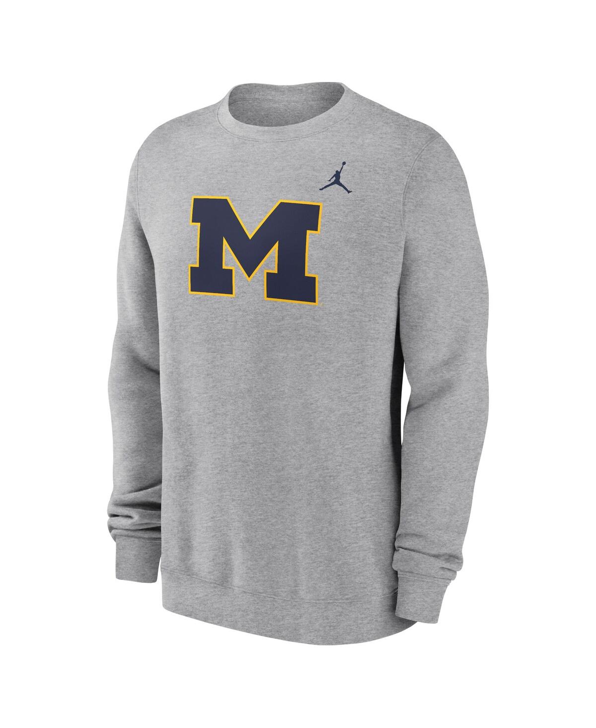 JORDAN MEN'S MICHIGAN WOLVERINES PRIMETIME EVERGREEN FLEECE PULLOVER SWEATSHIRT 