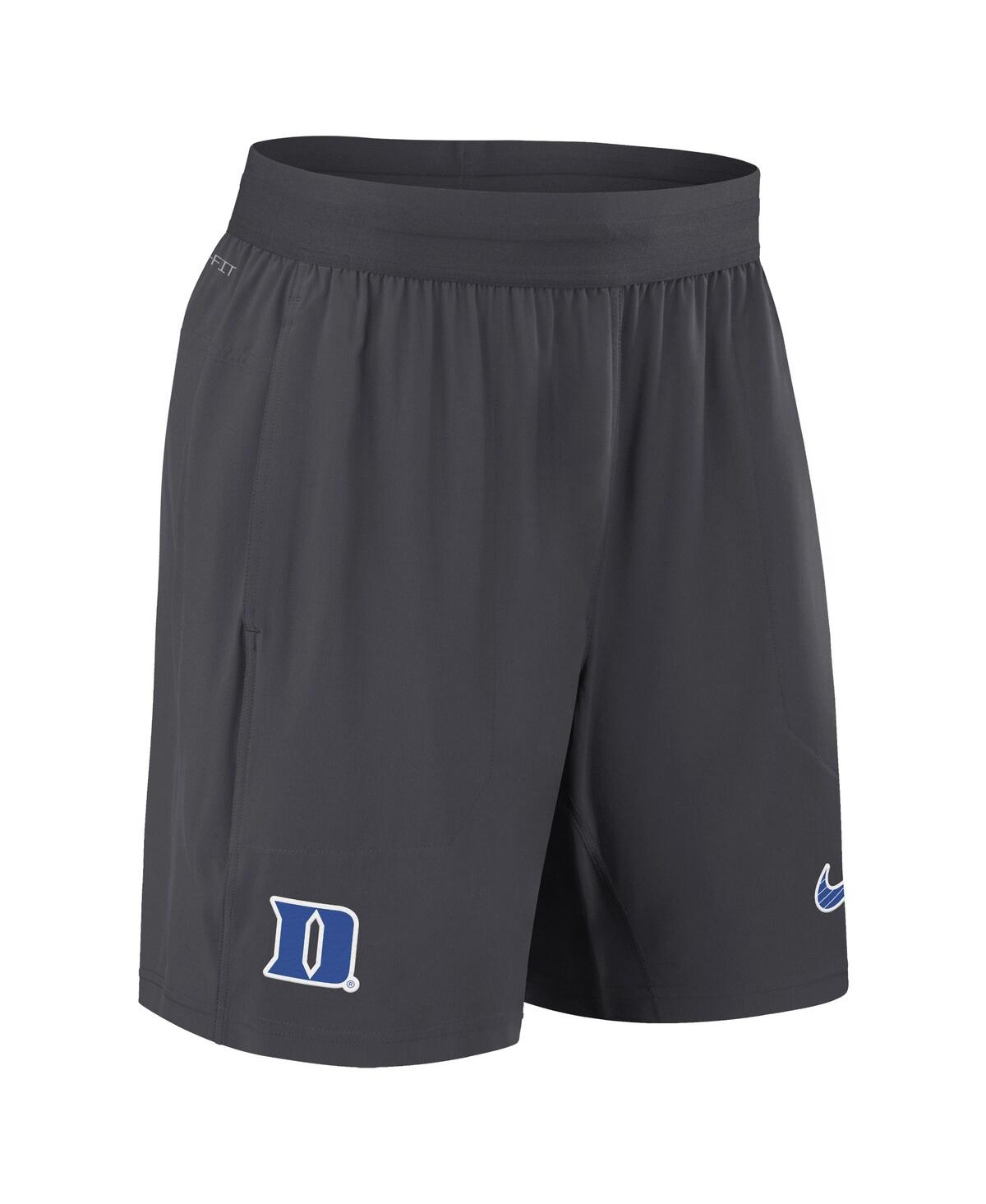 Nike Men's Anthracite Duke Blue Devils 2024 Sideline Performance Shorts In Anthracite,royal