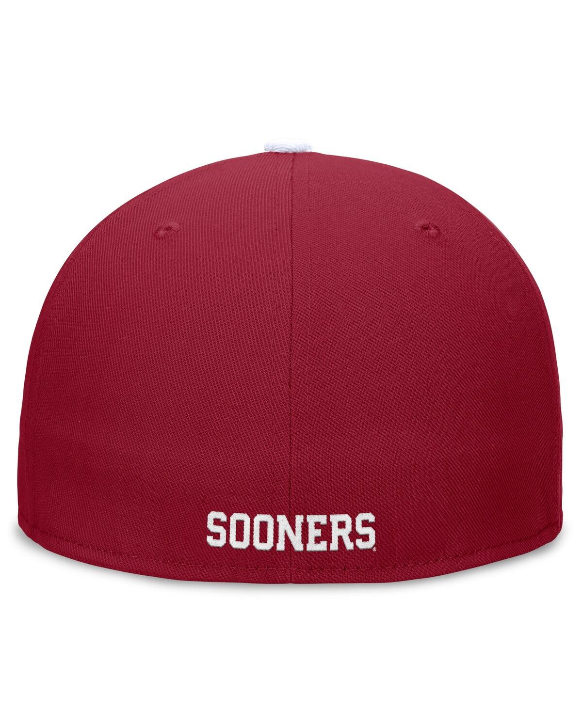JORDAN MEN'S CRIMSON/WHITE OKLAHOMA SOONERS TEAM LOGO PERFORMANCE FITTED HAT 