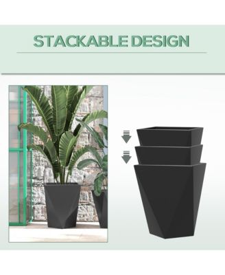 Geometric Outdoor Planters Stackable, Self-Draining, and Durable