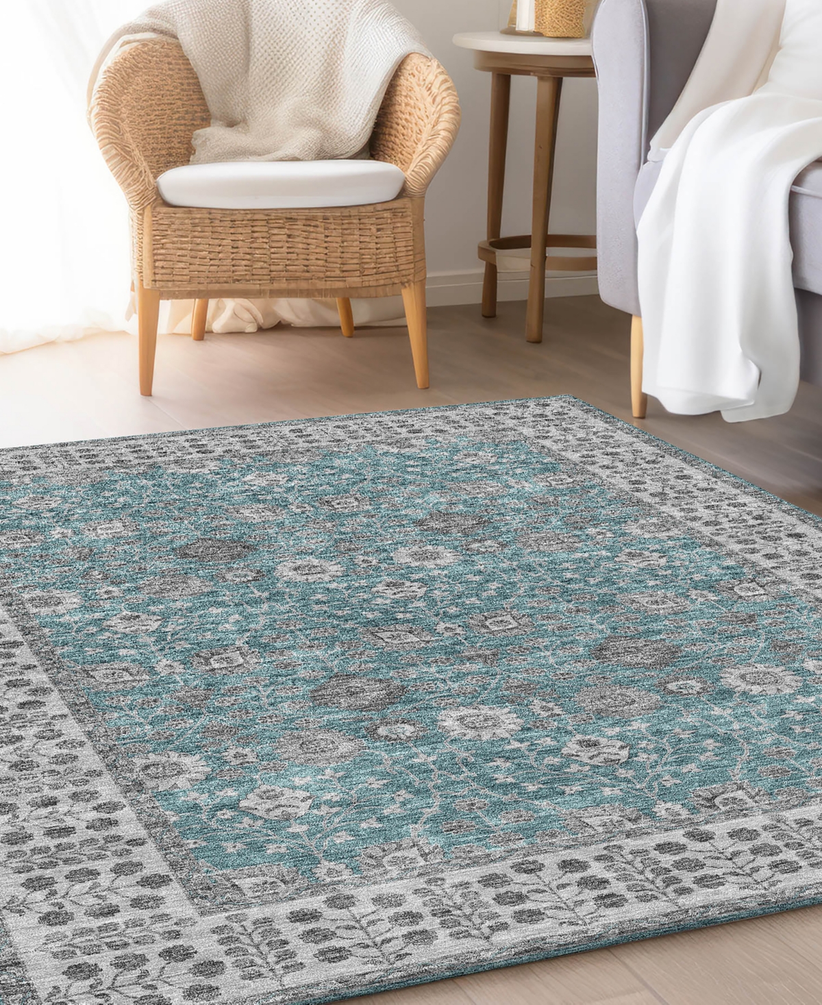 Dalyn Hatay Washable Hy8 10'x14' Area Rug In Teal
