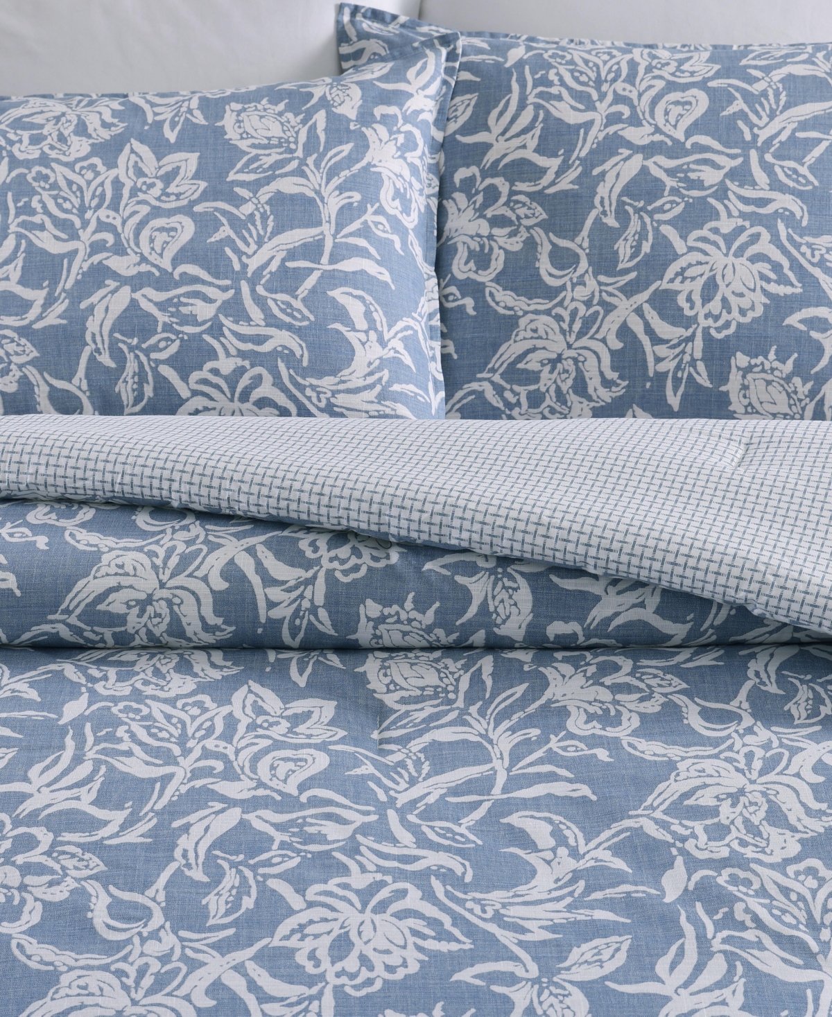 Nautica Tortola 3 Piece Duvet Cover Set, Full/queen In Chambray Blue