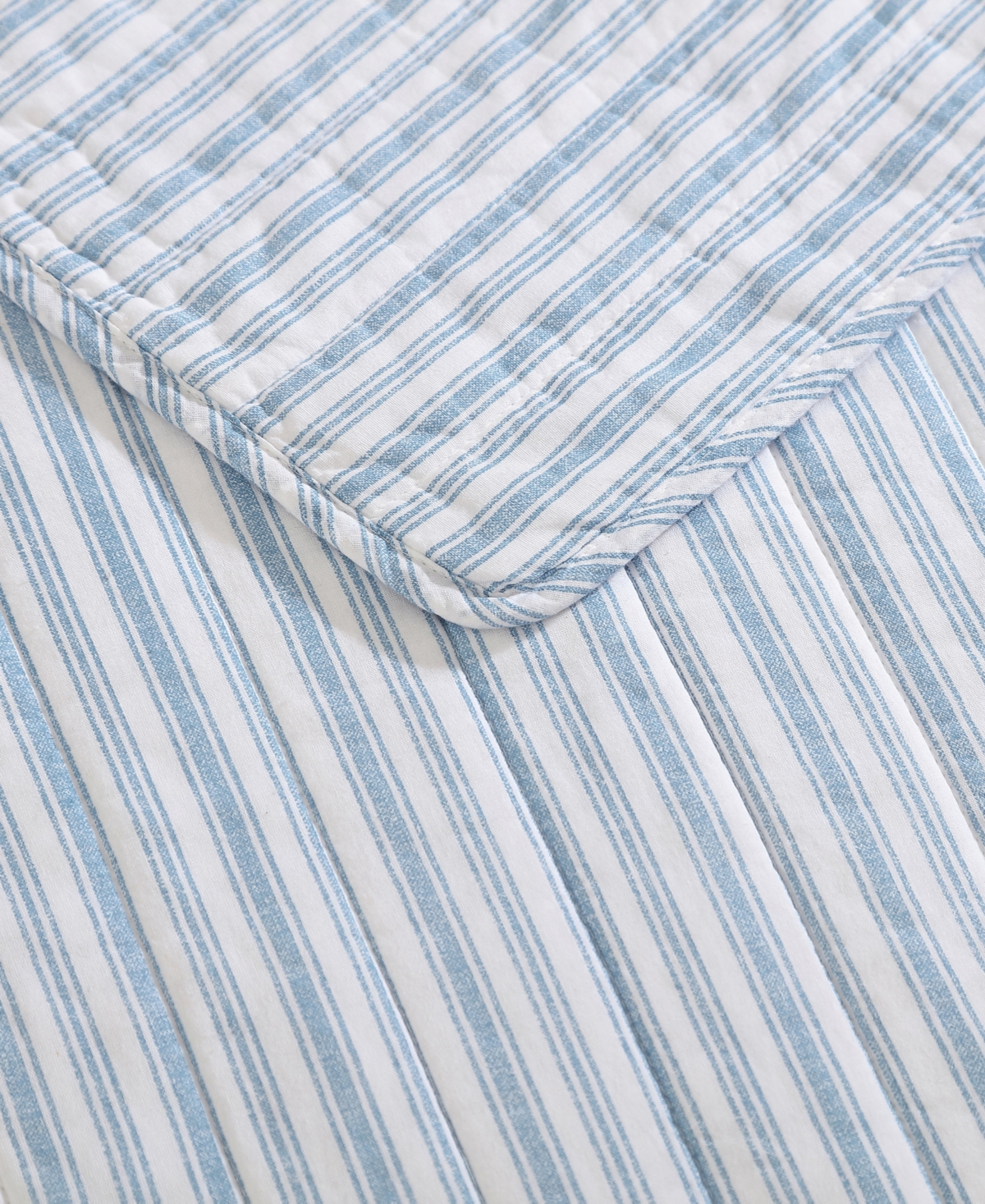 Nautica Coleridge Stripe Reversible 2 Piece Quilt Set, Twin In Light Blue