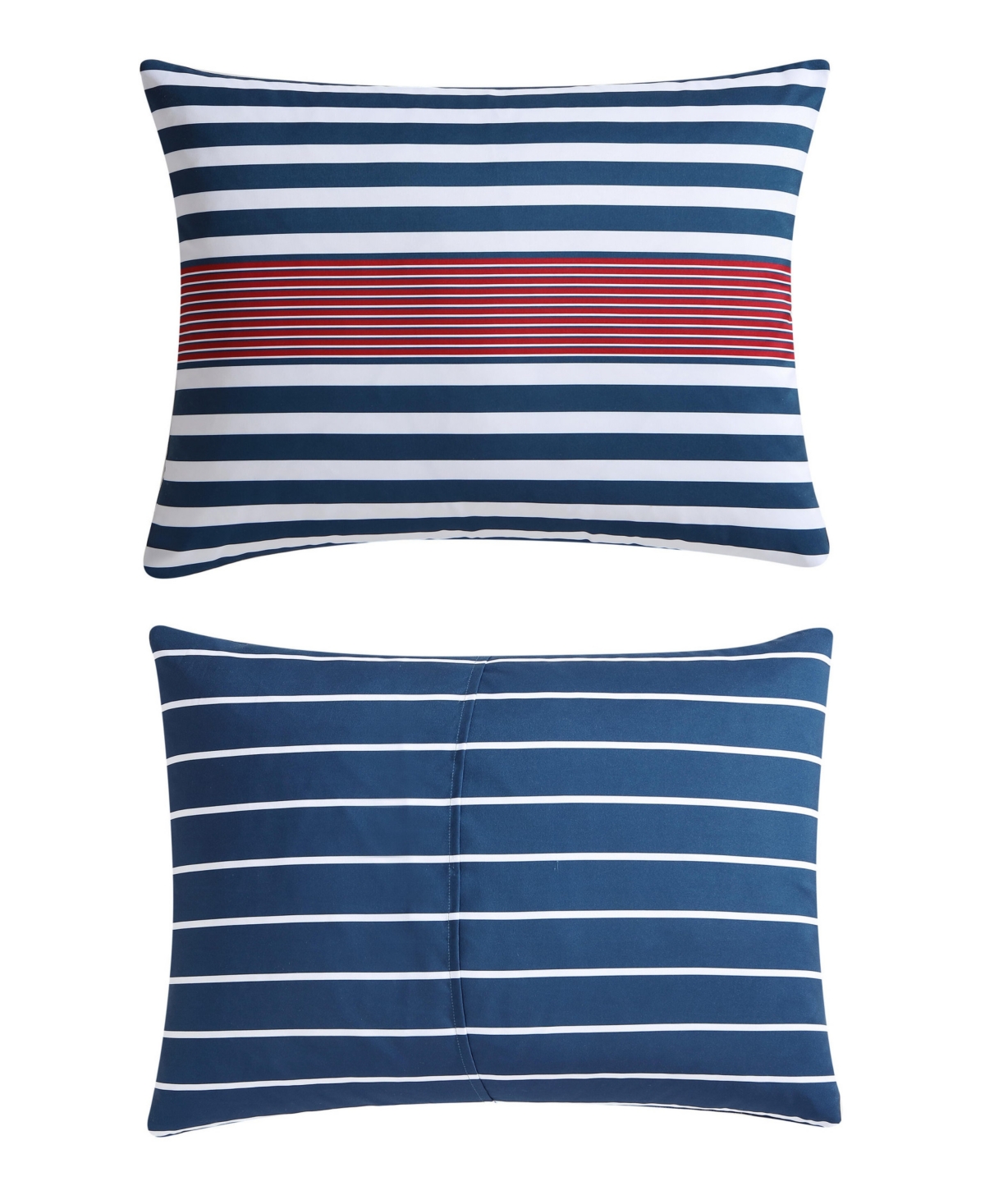 Nautica Kennedy Stripe 3 Piece Comforter Set, King In Blue,white,red
