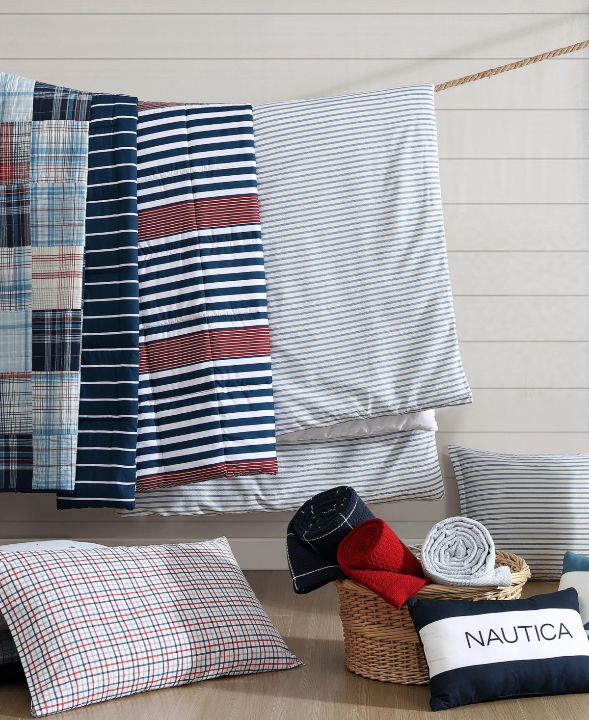 Nautica Stony Point Reversible Quilt, Twin In Blue