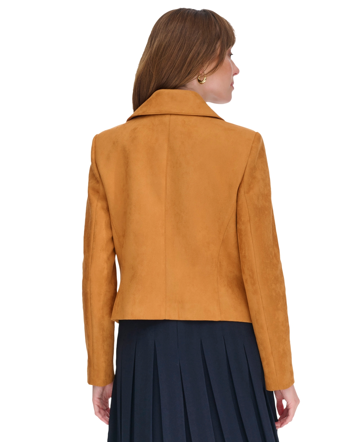 Tommy Hilfiger Women's Faux-Suede Moto Long-Sleeve Jacket