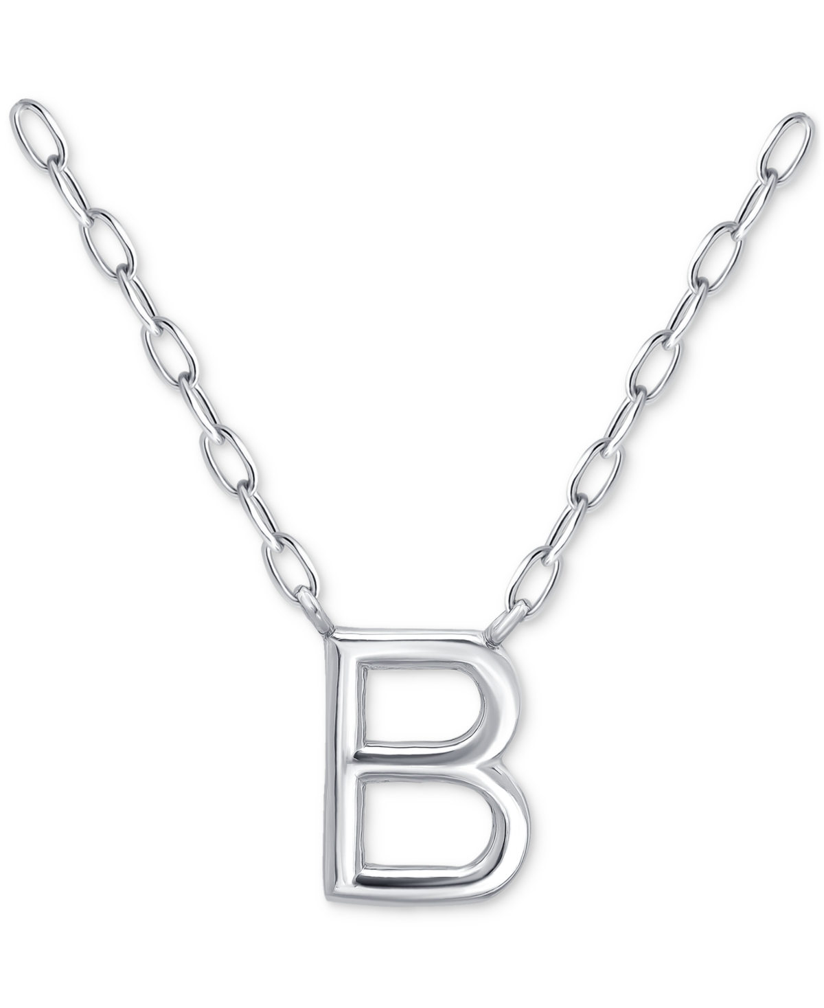 Giani Bernini Initial B Pendant Necklace In Sterling Silver, 16" + 2" Extender, Created For Macy's In Silver