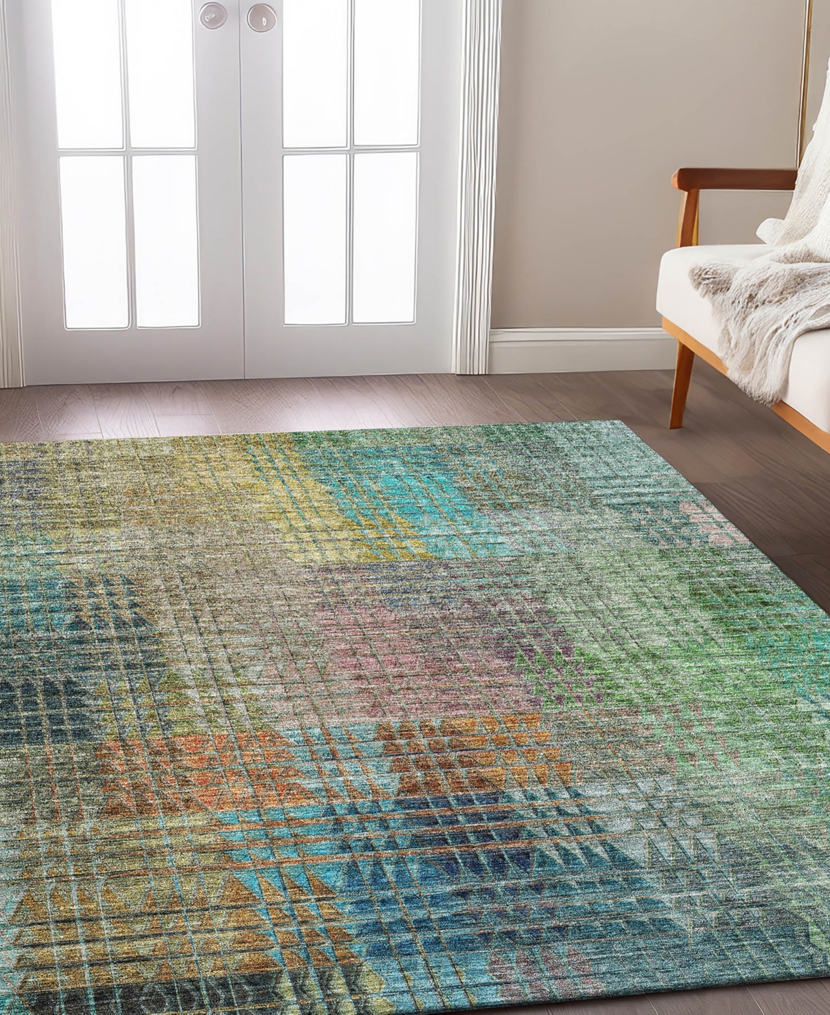 Dalyn Trevi Washable Tv6 5'x7'6"area Rug In Green
