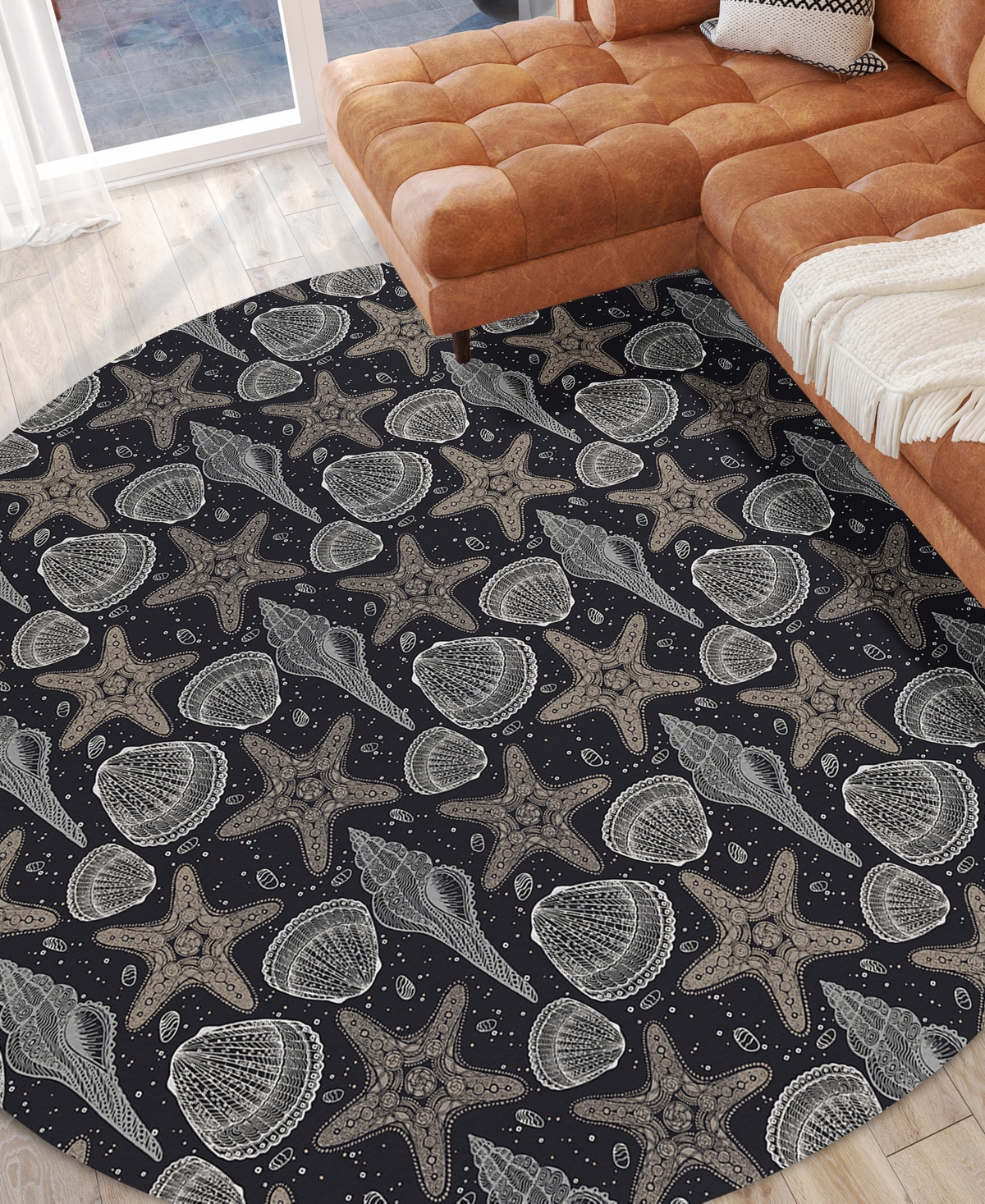 Dalyn Seabreeze Sz4 8'x8' Round Area Rug In Black