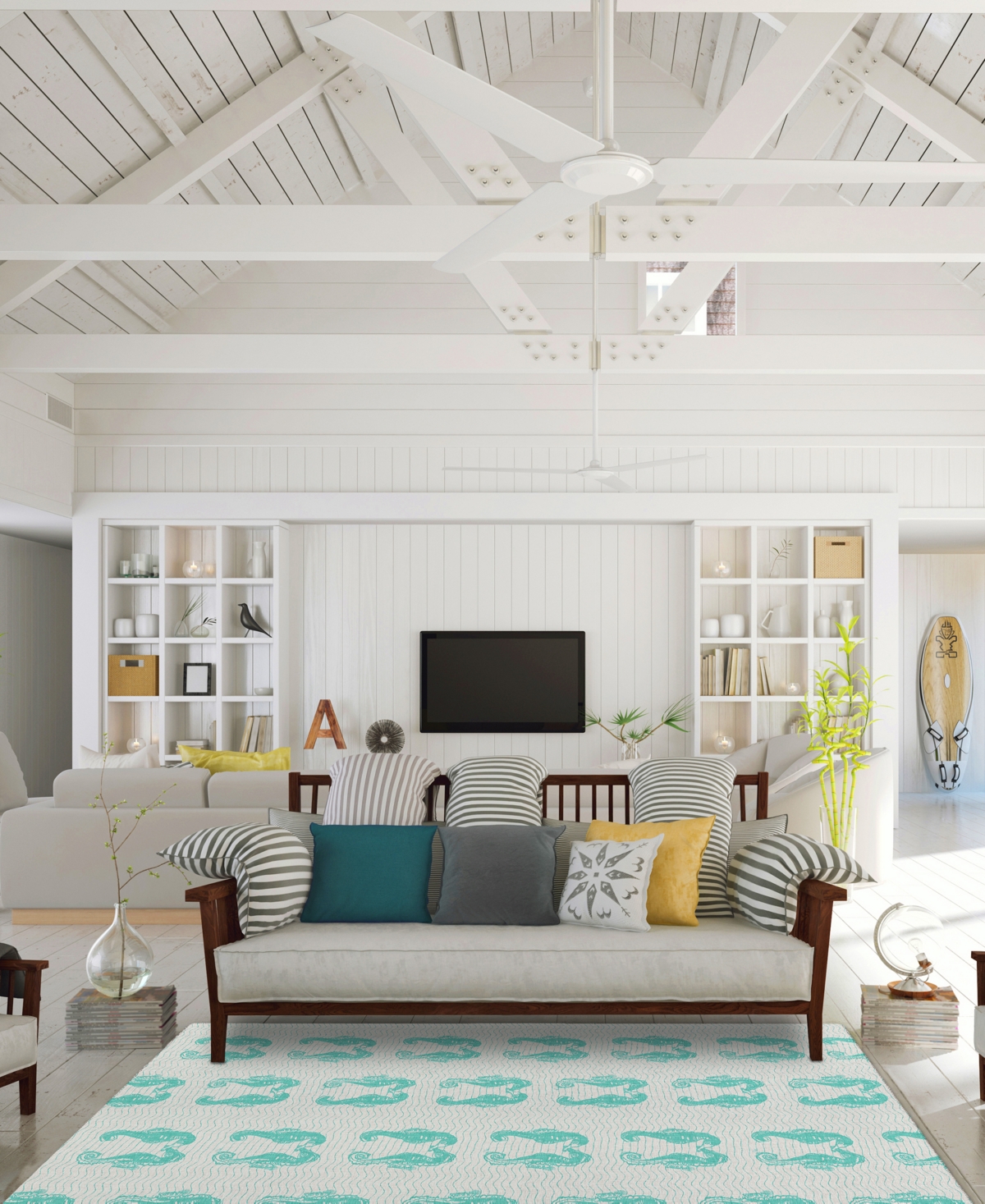 Dalyn Seabreeze Sz15 5'x7'6 Area Rug In Teal