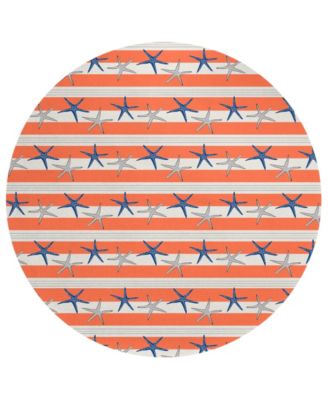 Seabreeze Washable SZ12 8'x8' Round Area Rug