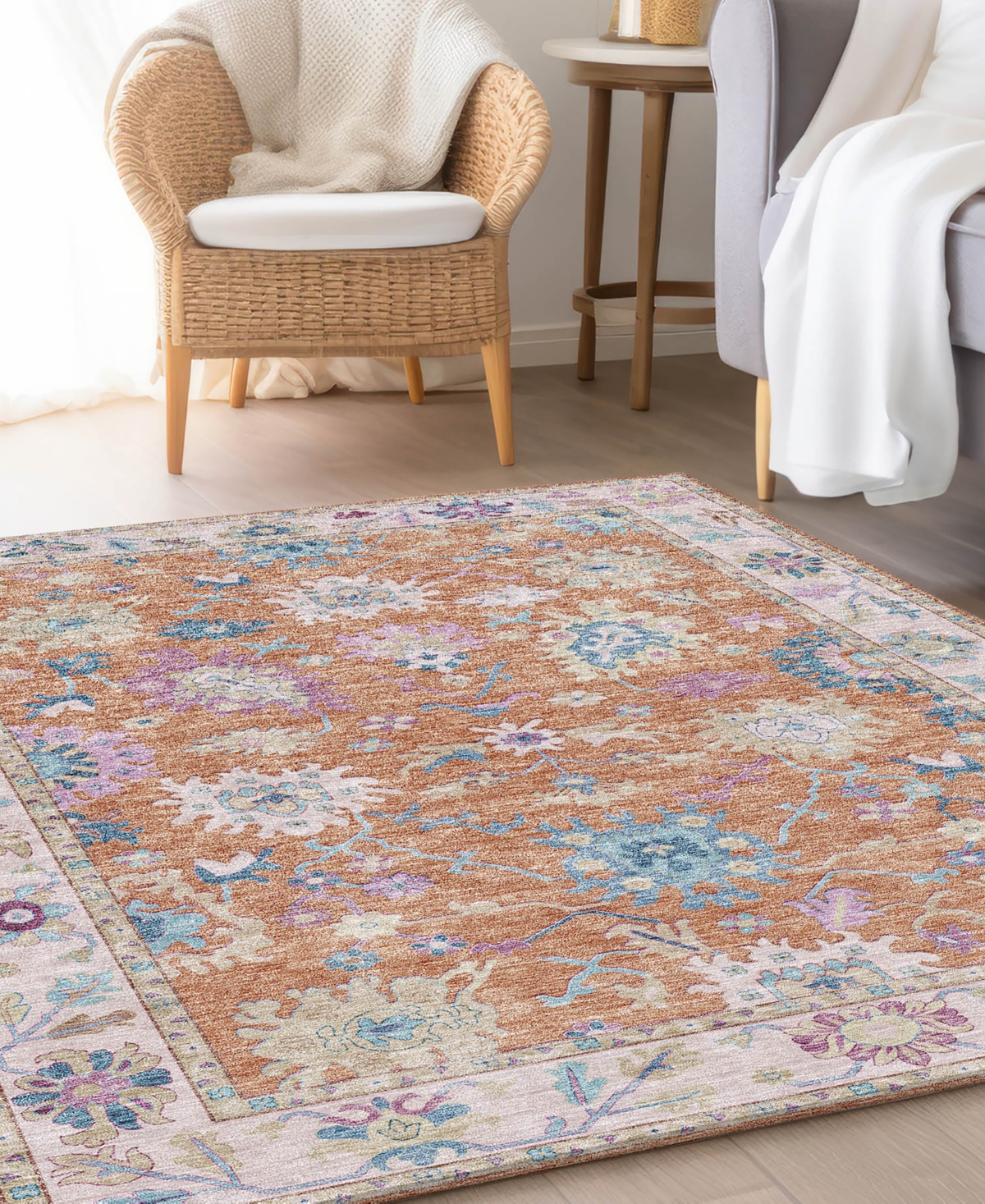 Dalyn Hatay Washable Hy7 3'x5' Area Rug In Orange