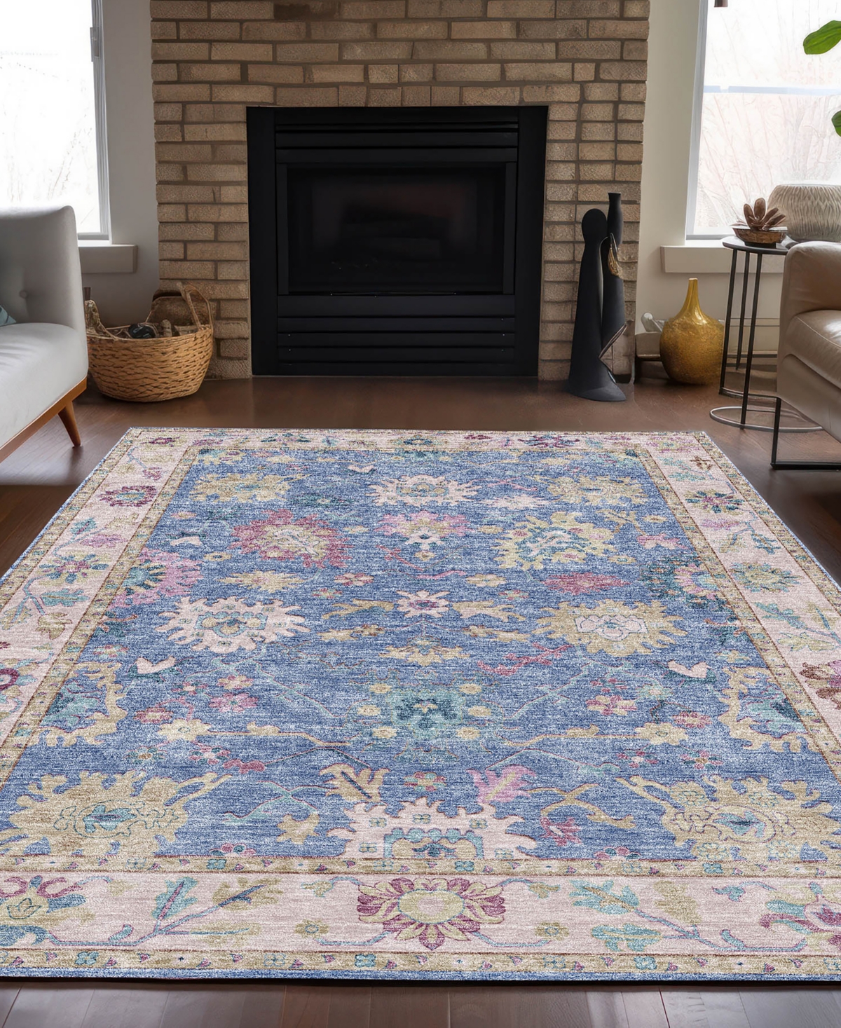 Dalyn Hatay Washable Hy7 9'x12' Area Rug In Blue