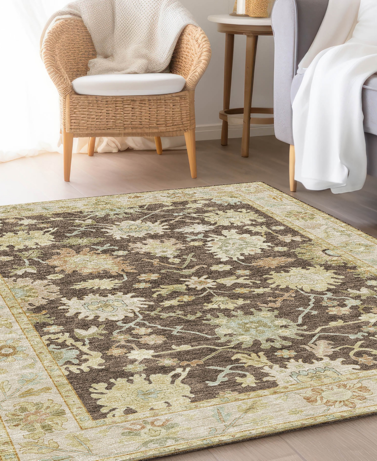 Dalyn Hatay Washable Hy2 8'x10' Area Rug In Chocolate