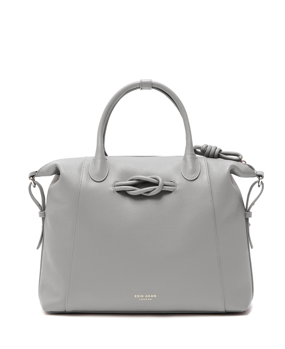 Esin Akan Wimbledon Large Leather Backpack Tote In Gray