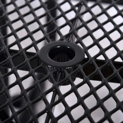 Streamdale Square Outdoor Steel Picnic Table 46" black, with umbrella pole