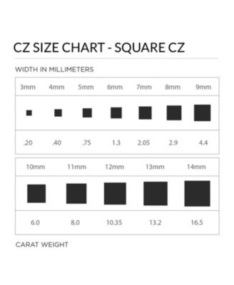 Black Square Solitaire CZ Stud Earrings Secure Screw back Black Plated .925 Sterling Silver