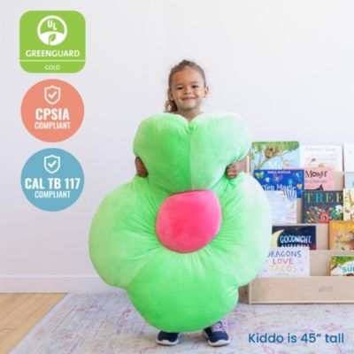 SoftZone Flower Floor Pillow, Bright Pink, 1