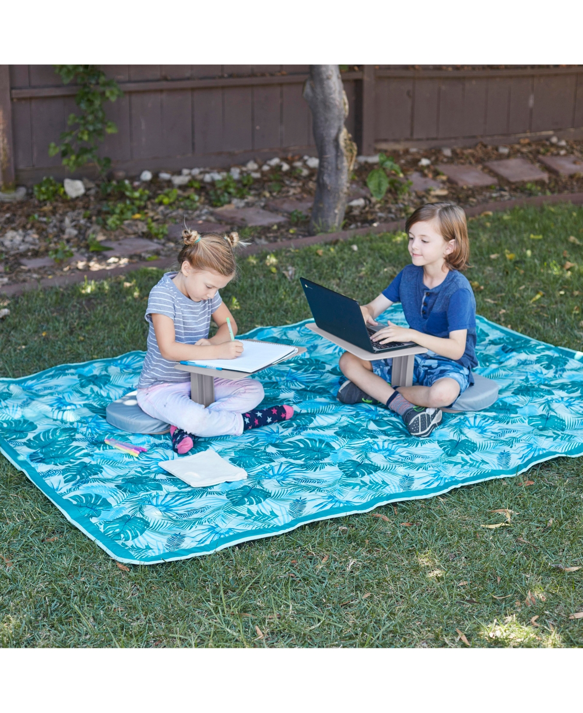 ECR4Kids The Surf Portable Lap Desk with Cushion , Black, 10-Piece